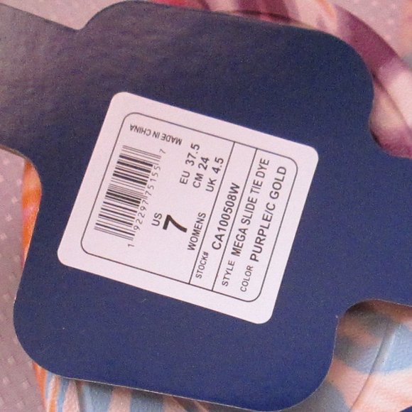 # SOLD #CHAMPION MEGA SLIDE PURPLE -C-GOLD TIE DYE WOMENS SANDALS (SIZE 7) 😍 - Picture 11 of 16